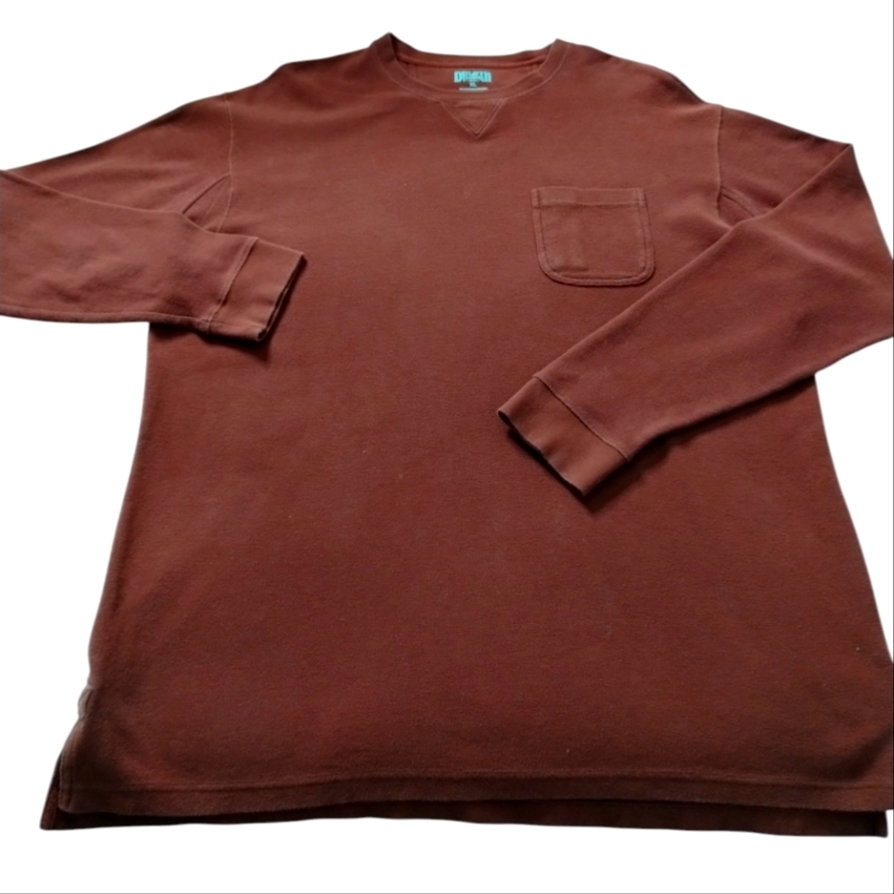 Duluth Trading Shirt Mens‎ XL Maroon Thermal Waffle Knit Shirt Casual Grungecore